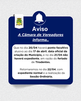 Aviso de Ponto Facultativo e Feriado 