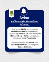 Aviso de Ponto Facultativo e Feriado