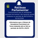 Aviso de Recesso Parlamentar