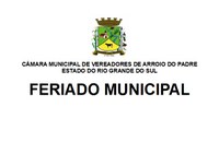 Feriado Municipal - Ascensão de Cristo - 30 de maio