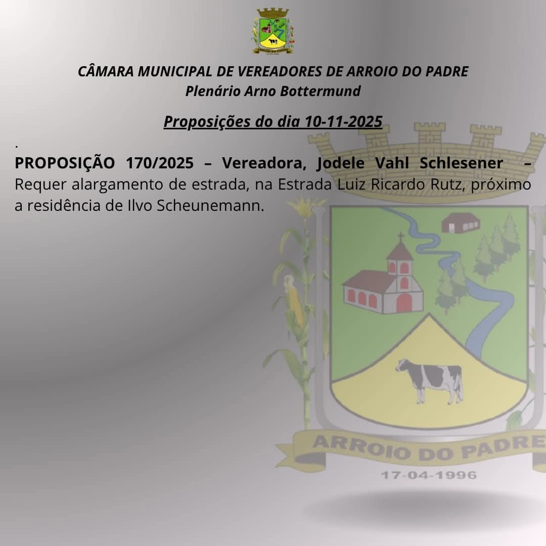 Proposição do dia 10 11 2025