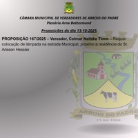 Proposição do dia 13 10 2025