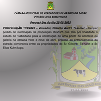 Proposição do dia 25 08 2025