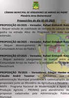Proposições 65, 66, 67 e 70-2025 de 05-05-25