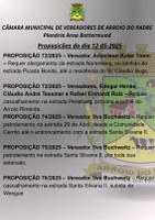 Proposições 72, 73, 74, 75 e 76-2025