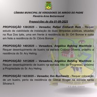 Proposições do dia 01 09 2025