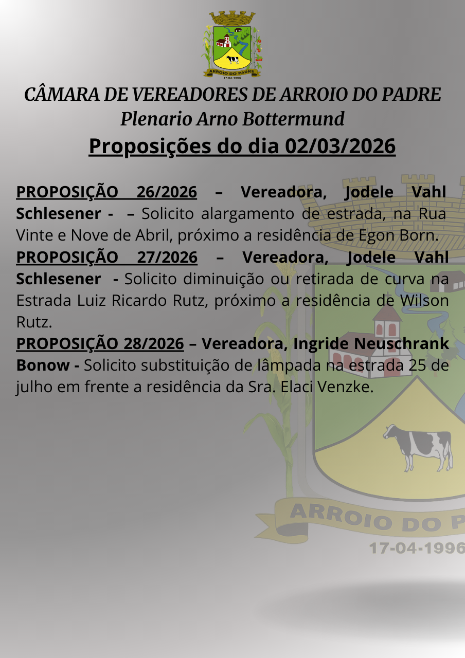 Proposições do dia 02 03 2026