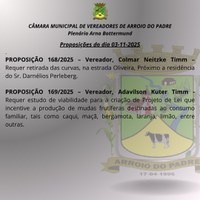 Proposições do dia 03 11 2025