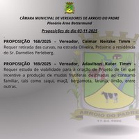 Proposições do dia 03 11 2025