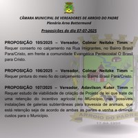 Proposições do dia 07 07 2025