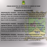 Proposições do dia 22 09 2025