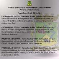 PROPOSIÇÕES DO DIA 24 11 2025