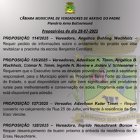 Proposições do dia 28 07 2025